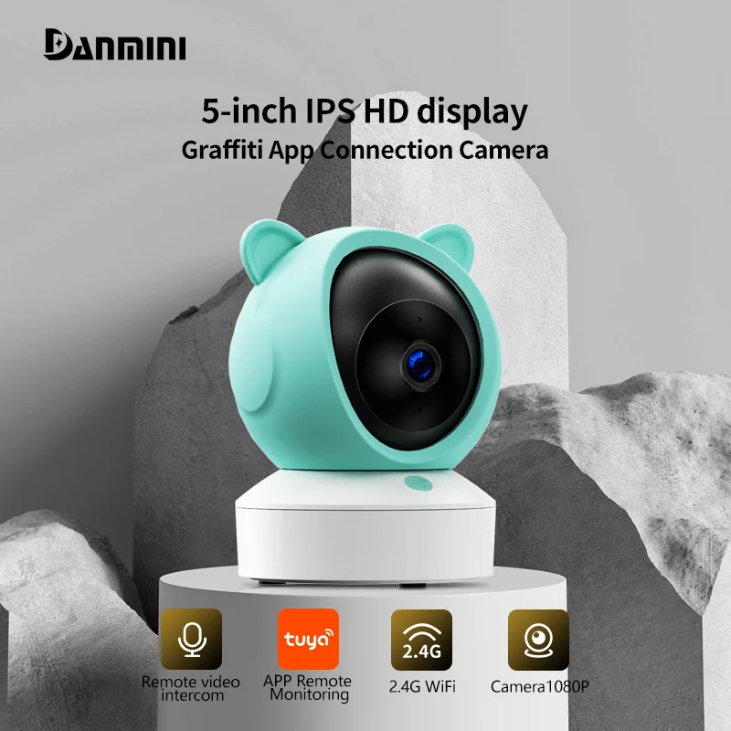 5" Graffiti WiFi Motion Detection APP Remote View 2.4G Wireless Two-way Baby Monitor Night Vision Camera Security Protection