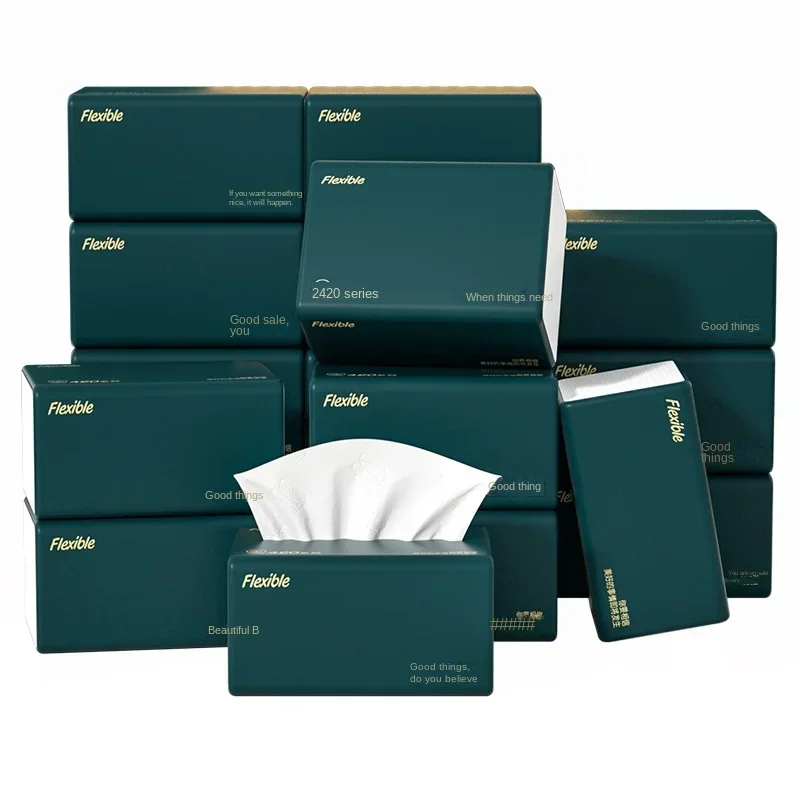 Household paper drawer full box of large packs of paper towels affordable packs napkins family draws wood pulp