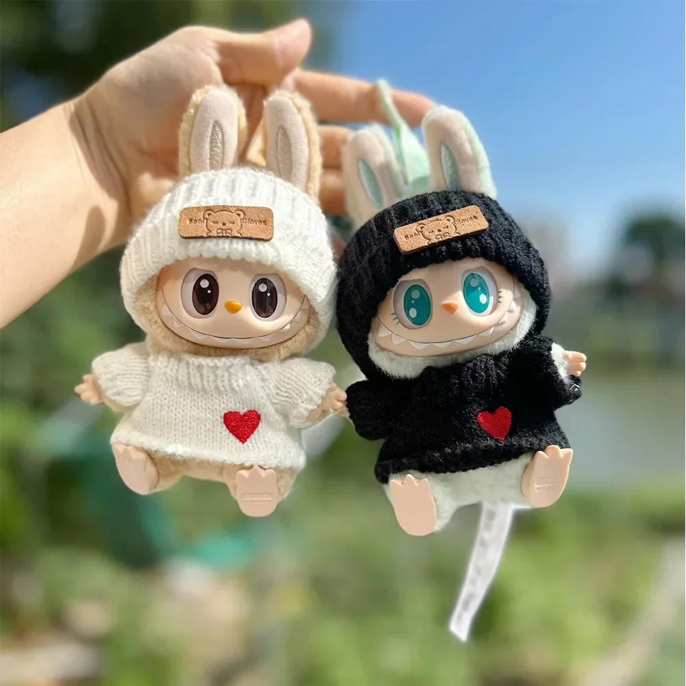 17cm Mini Plush Doll'S Clothes Outfit Accessories for Korea Kpop Exo Labubu Idol Flower Shirt Leather Jacket Skirt Clothing Gift 2