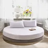 100% Cotton Round Fitted Bed Sheet Set or 1 Pcs Round Bed Sheet with Elastic Strap Pure Cotton Bedsheet and Pillowcases Hotel 3
