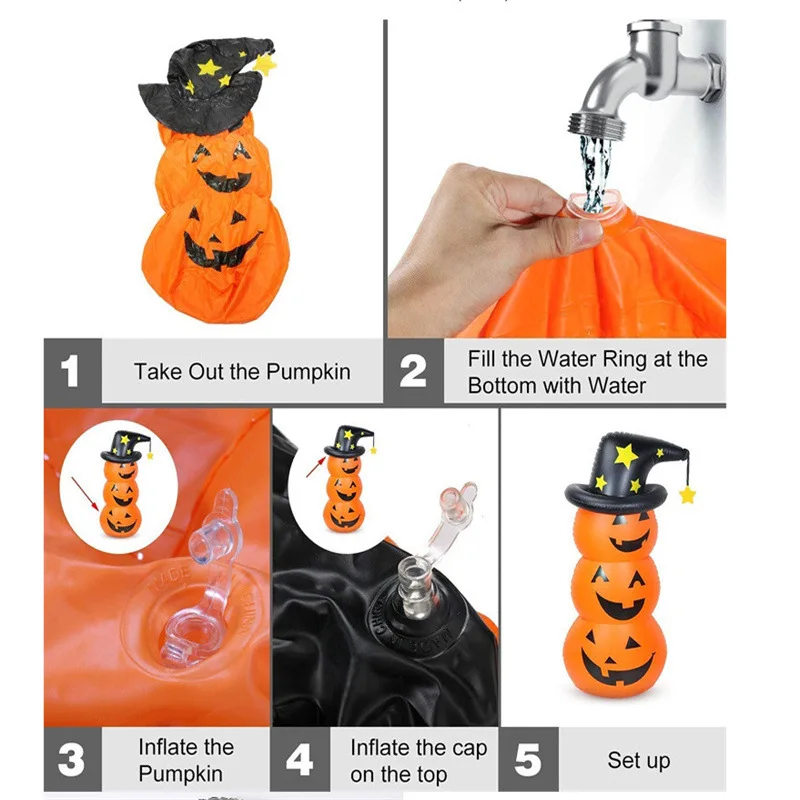 Inflatable Pumpkin and White Ghost Outdoor Garden Lawn 3