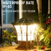 Solar LED Pillar Light Retro Lantern Waterproof Outdoor Porch Column Lamp 4 LED Modes Night Light For Garden Fence Decoration 4