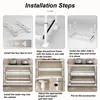 Kitchen Under Cabinet Dish Storage Rack Multifunctional Recessed Spice Bottle Pot & Bowl Organizer Layered Push Pull Draw 6