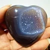 Natural Stone Crystal Agate Cluster Geode Heart Crystal Yoga Exercise Energy Healing Feng Shui Crystal Room Decor 2