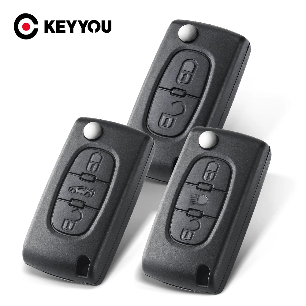 Key Case Flip Folding Blank Shell For Peugeot 107 207 307 307S 308 407 607 2006 For Citroen C2 C3 C4 C5 C6 C8
