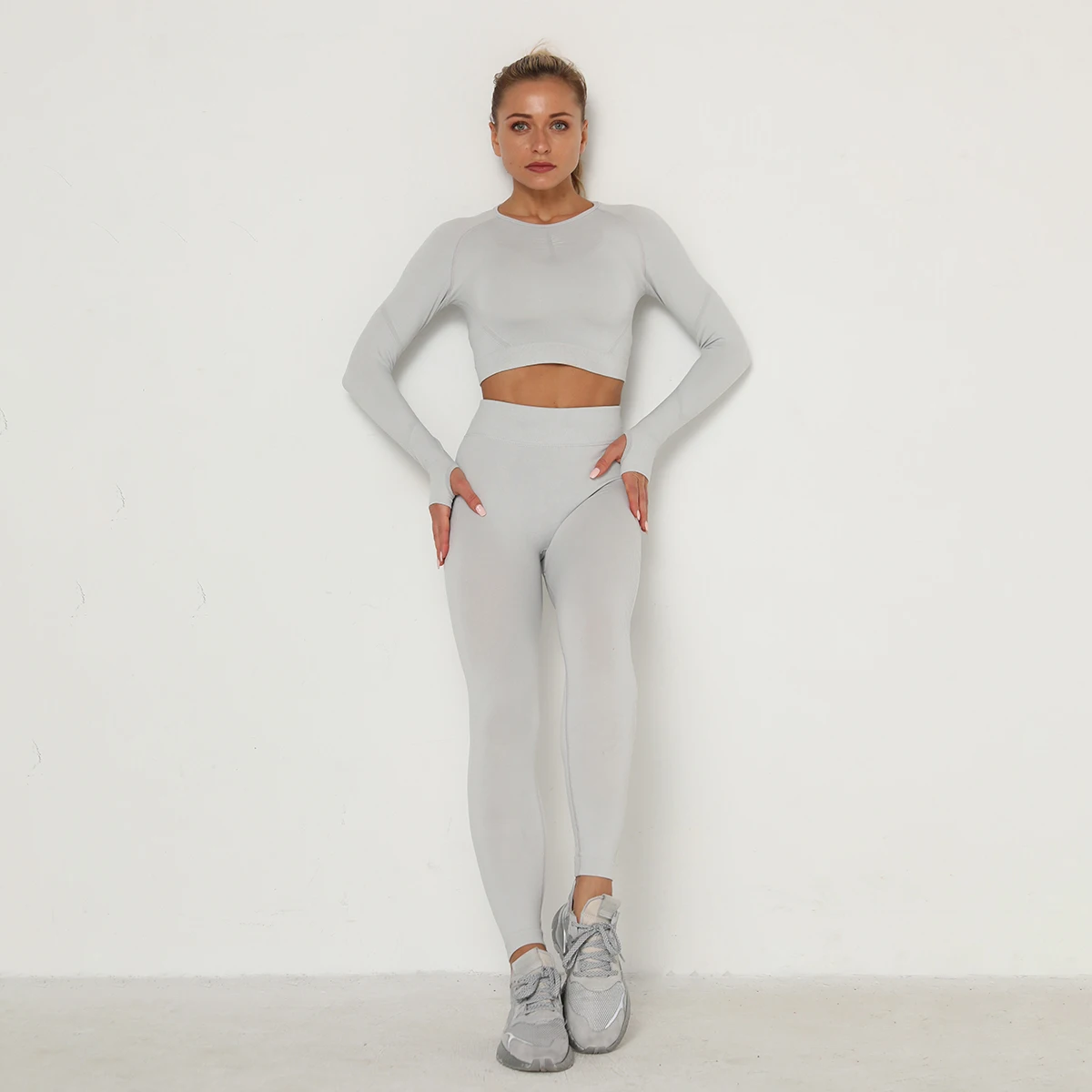 Women's Seamless Outfits High Waist Push Up Leggings Gym Clothes