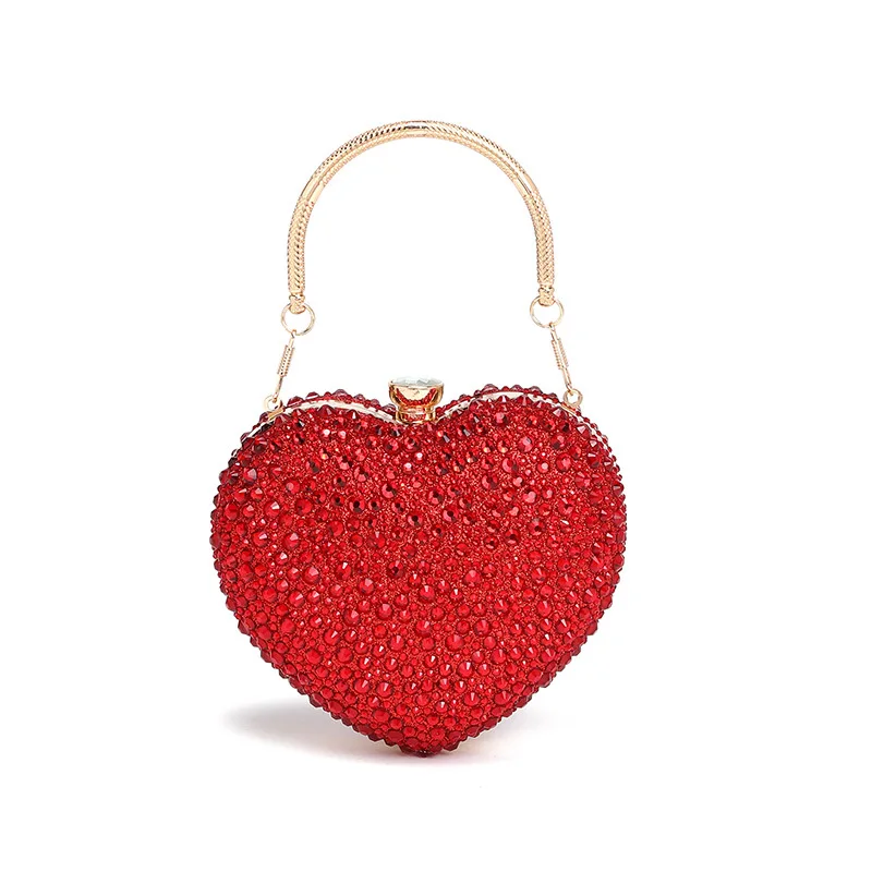

New Handheld Diamond Bag for Women's Rhinestone Fashion Clutch Purses Luxury Versatile Mini Love Handbag Straddle Banquet Bag