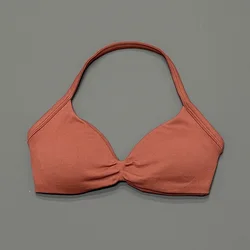 Women's High - Support Strappy Sports Bra - Seamless Push - Up Workout Top - M (Purple Copper)