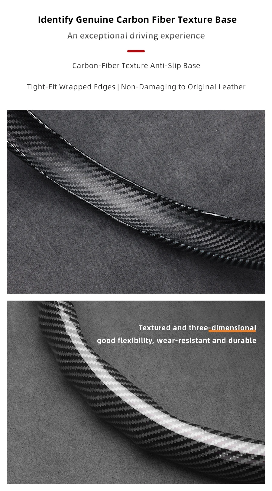 Passend für Hyundai Carbon Fiber Texture Lenkradbezug Snap-On Wave-Shaped Sport Design Elantra N Sonata Ioniq 5 5N 6 9 Venue Kona Santa Cruz Tucson Santa Fe Palisade Dior Casper Grandeur – Detail 11