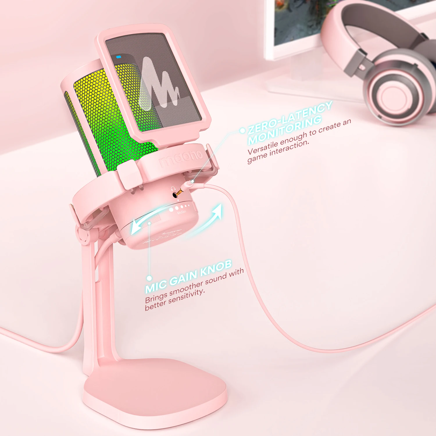 Maono Gamerwave USB CŸ ũ, RGB  ,   ð ͸, ĳ ũ,  Ʈֿ, DGM20