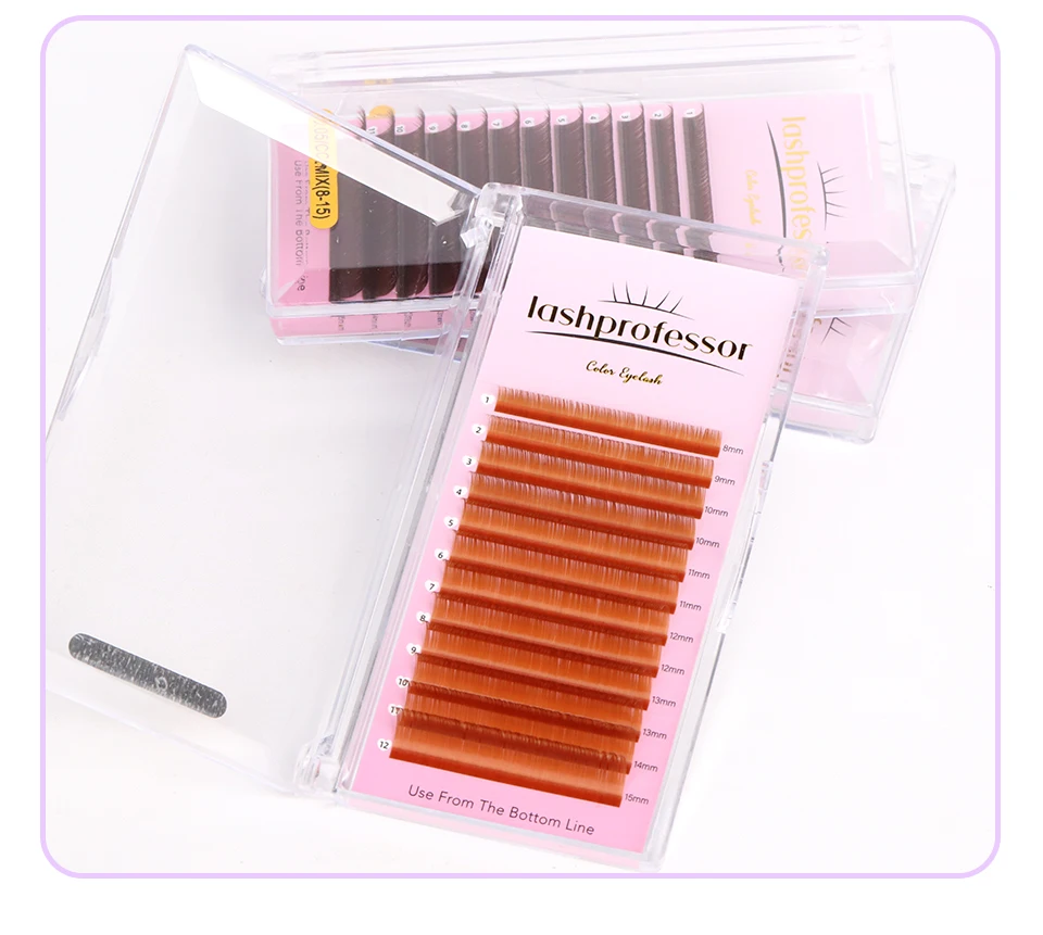 Lashprofessor Dunkelbraune Wimpernverlängerung, braune Wimpern, weiche, hochwertige Einzelwimpern, natürliche, bunte falsche Wimpern – Detail 17