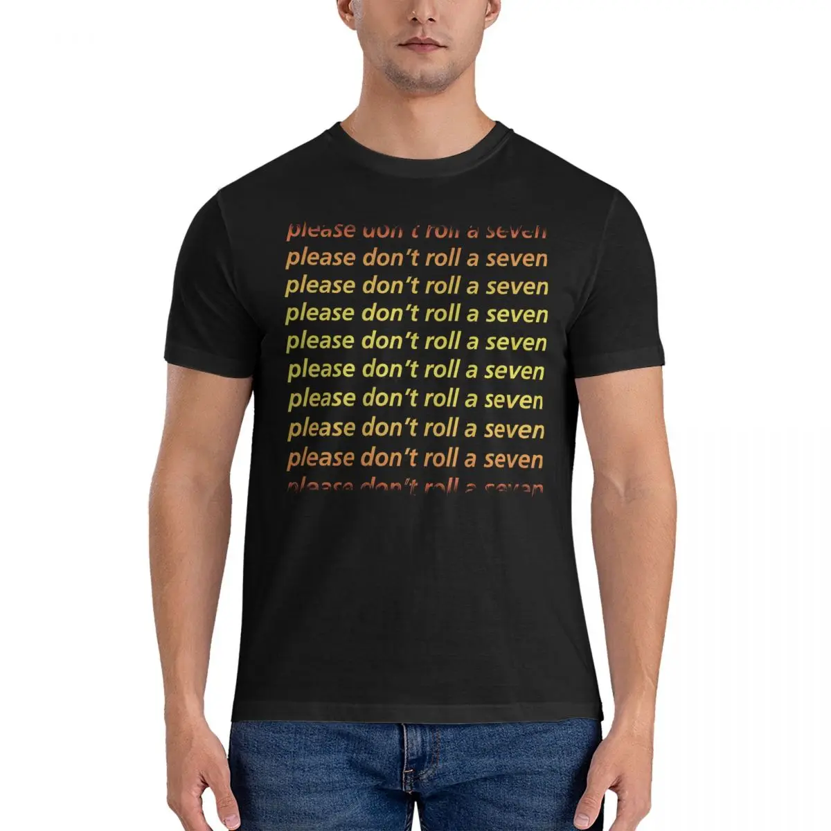 thumbnail image 1 of Camisetas "Por favor, no saques un siete" (texto amarillo). Ropa de algodón C-Catan. Divertida camiseta de manga corta con cuello redondo. Idea de regalo., 1 of 7