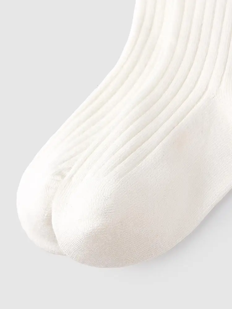 Spring 4pairs/lot Solid White Sweet Bow Girl Baby Mid Socks Children Fashion Letter Cotton Socks Kid Breathable Sport