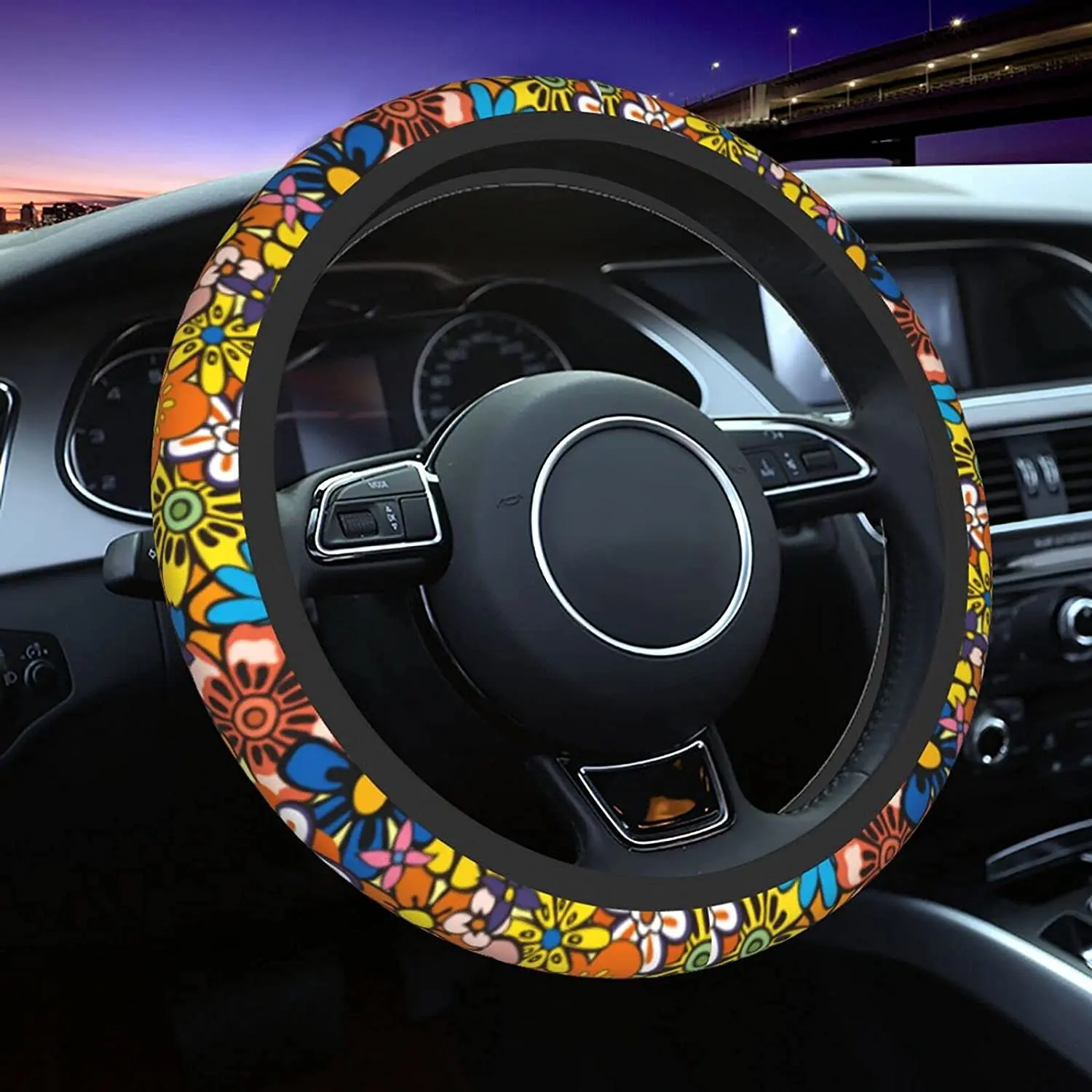 Hippie Flower Car Steering Wheel Cover for Women 15 Inch Cute Universal Steering  Wheel Auto Protector Accessories Interior Decor AliExpress