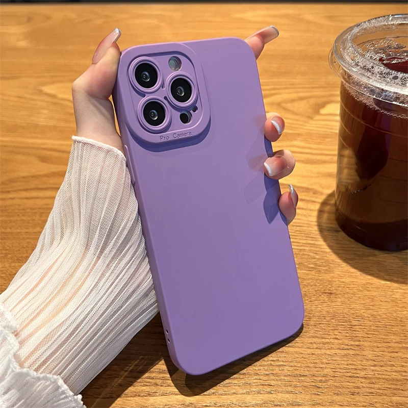 Coque de téléphone en silicone liquide de luxe pour iPhone 11 12 13 14 15 16 Pro Max X XS Max XR 7 8 Plus coque antichoc souple_voghion.com