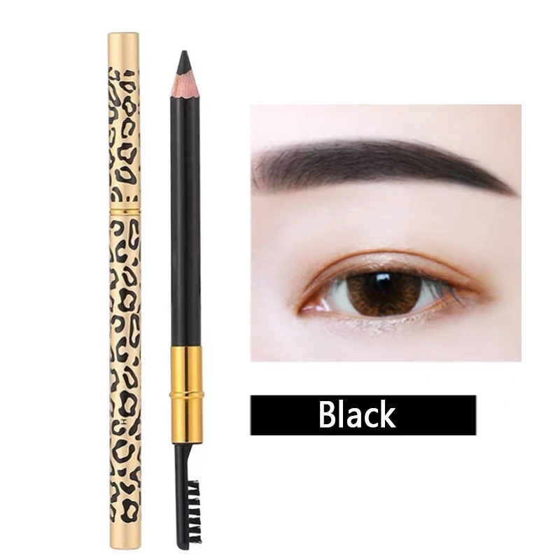 Lasting Color Double Head Eyebrow Pencil with Brush Waterproof Not Blooming Black Brown Professional Tint Shade Eyebrows Makeup 5