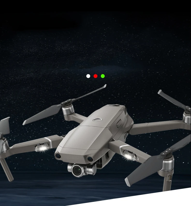 Feu de position LED pour drone – Éclairage sécurité 7 couleurs, affichant les différentes teintes sur fond sombre
