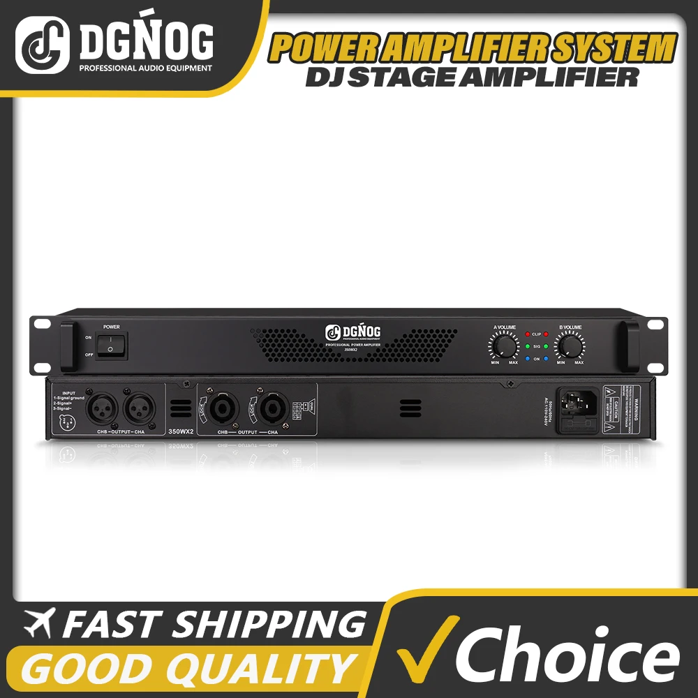 2 Channel PA/DJ Power Amplifier 1U Lightweight 8 Ohm 200W 4 Ohm 350W Suitable for Performance Conference Hall Karaoke audio power amplifier