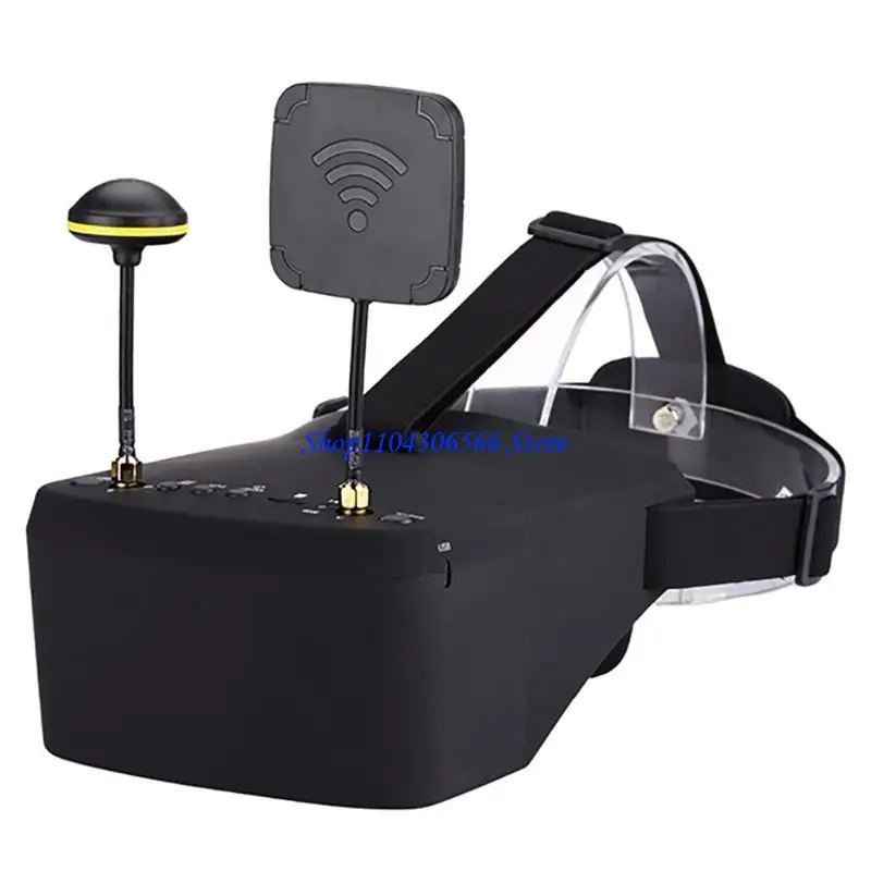 Détail des commandes et molettes de réglage sur les Lunettes FPV LS800D, casque 5 pouces 40CH pour immersion.