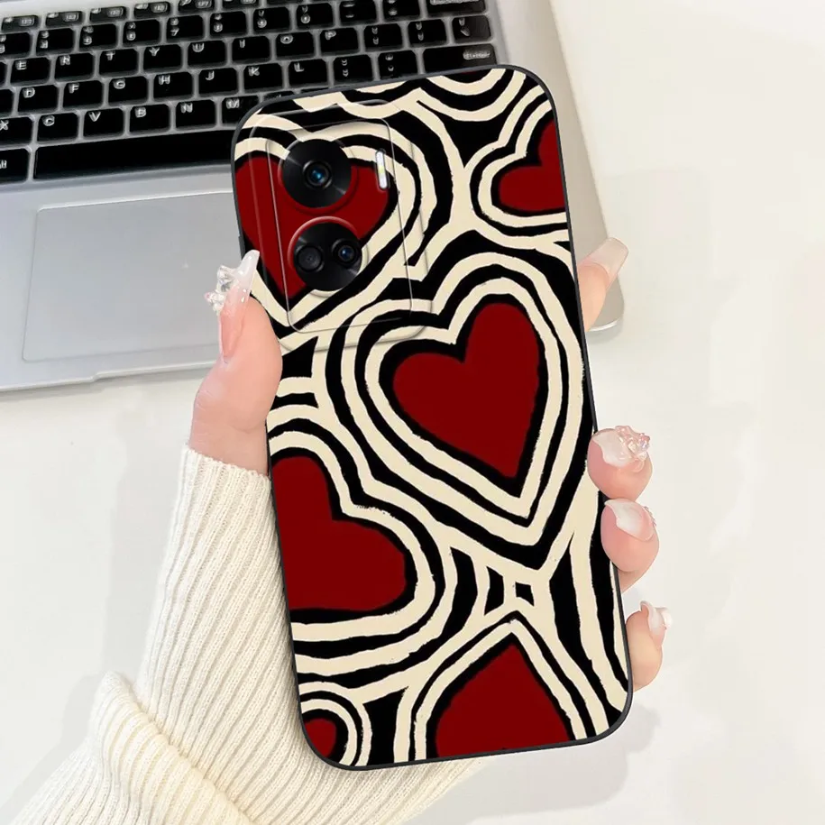 Shockproof Soft Liquid Silicone Phone Case with Popular Flower Design