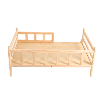 Solid Wood Pet Bed, Wooden Dog Bed Frame, Dog Kennel Furniture, Dog Bed Stand Elevated Fence Rounded Corners for Cats or Dogs 2
