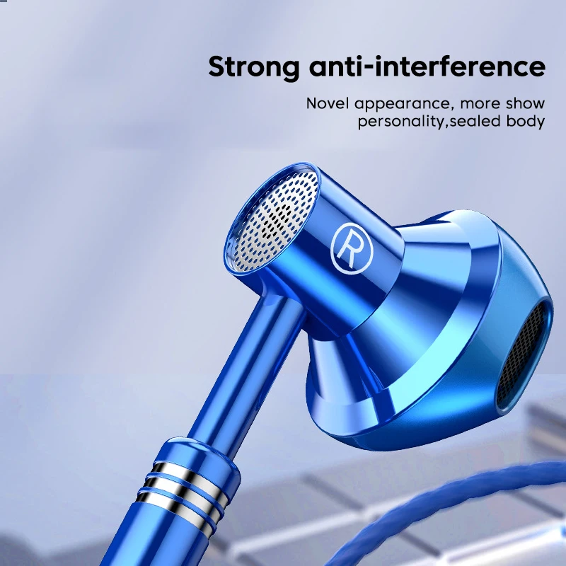 OLAF Metal 3.5mm Headphones Wired Earphones Gaming Earbuds Sports Headset With Microphone For Smart Phones Samsung Xiaomi Huawei wired earphones