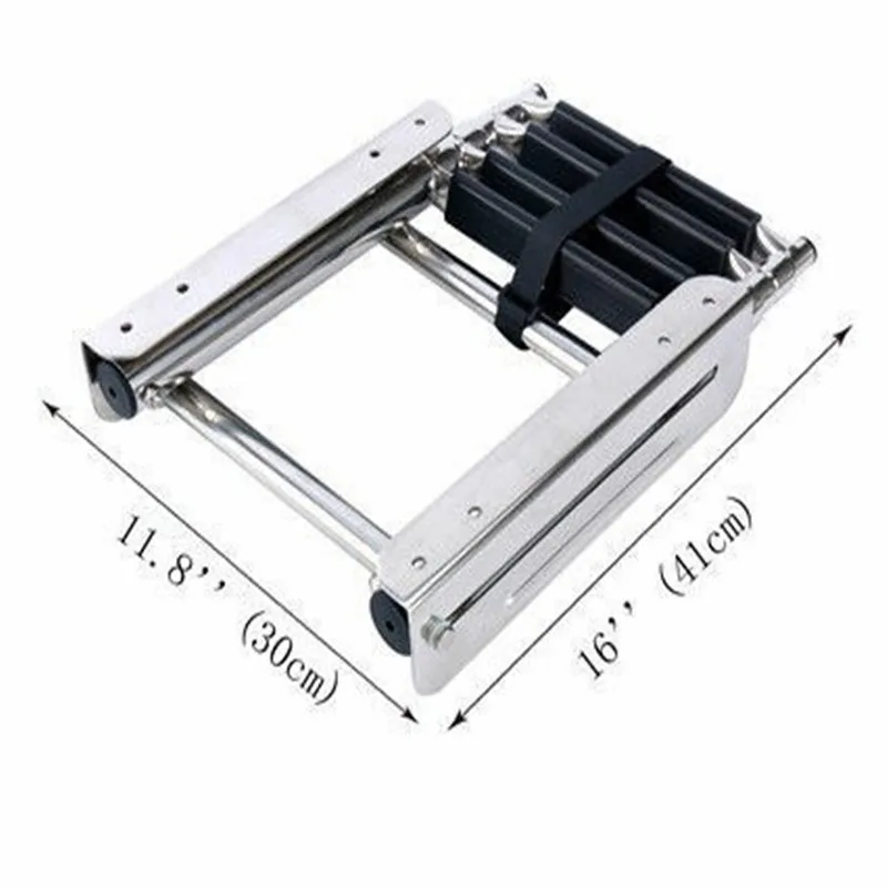 ボートラダー マリンヨット ヘビーデューティー ポンツーン ステンレススチール 伸縮式折りたたみラダー 滑り止めペダル付き (4段) 伸縮式ボートラダー 、ステンレススチール 伸縮式ボートラダー、 伸縮式デュアル垂直ボートラダー マリンヘビーデューティー 4段ステンレ ... 3ステップボートラダー ステンレススチール 垂直伸縮式トランサム取り付け 水泳ポンツーンはしご マリンアクセサリー (ブラック)