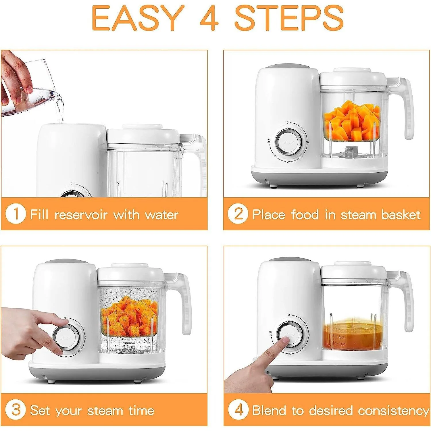TopStrong Multifunctional White with 400ML Bowl Baby Food Maker Food Processor BFM001 4