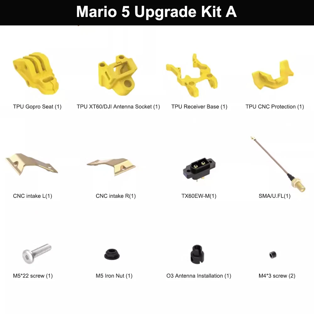 ตัวเลือกสินค้า ชุดโครง SpeedyBee Mario5 รุ่น DC/XH Advanced สำหรับ O4 PRO Air Unit VTX RC FPV Freestyle Racing Drone Quadcopter DIY