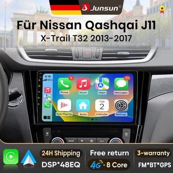 Radio para Auto Junsun de 10 Pulgadas con Android 15 para Nissan Qashqai J11 X-Trail 3 T32 2013-2017, Inalámbrico para Apple CarPlay, Pantalla IPS, Reproductor Multimedia Estéreo, Sistema Inteligente para Auto, Unidad Principal Autoradio 2 Din, Navegación GPS, BT, 4G, WIFI, FM, AM, DAB+ 1