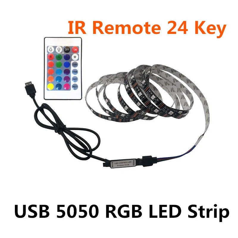 DC 5V USB LED Strip 5050 Waterproof RGB LED Light Flexible 50CM S0c5fe9076dbc49e89b4067995619a9e9u