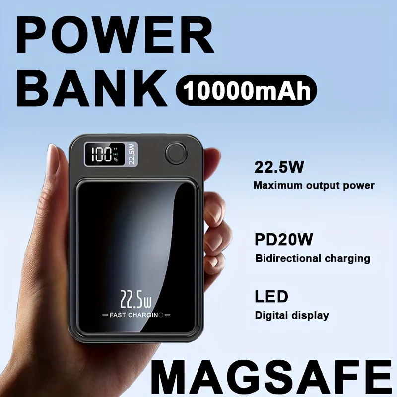 10000 mAh Magnetic Wireless Power Bank Fast Charge