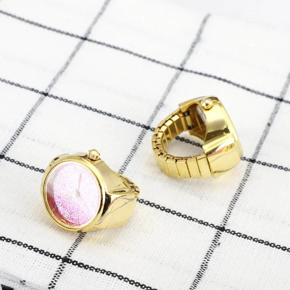 New Style Watch Rings Female Personality Golden Simple Number Glitter Student Accessories Gifts Male Fashion Finger Clock Ring 4