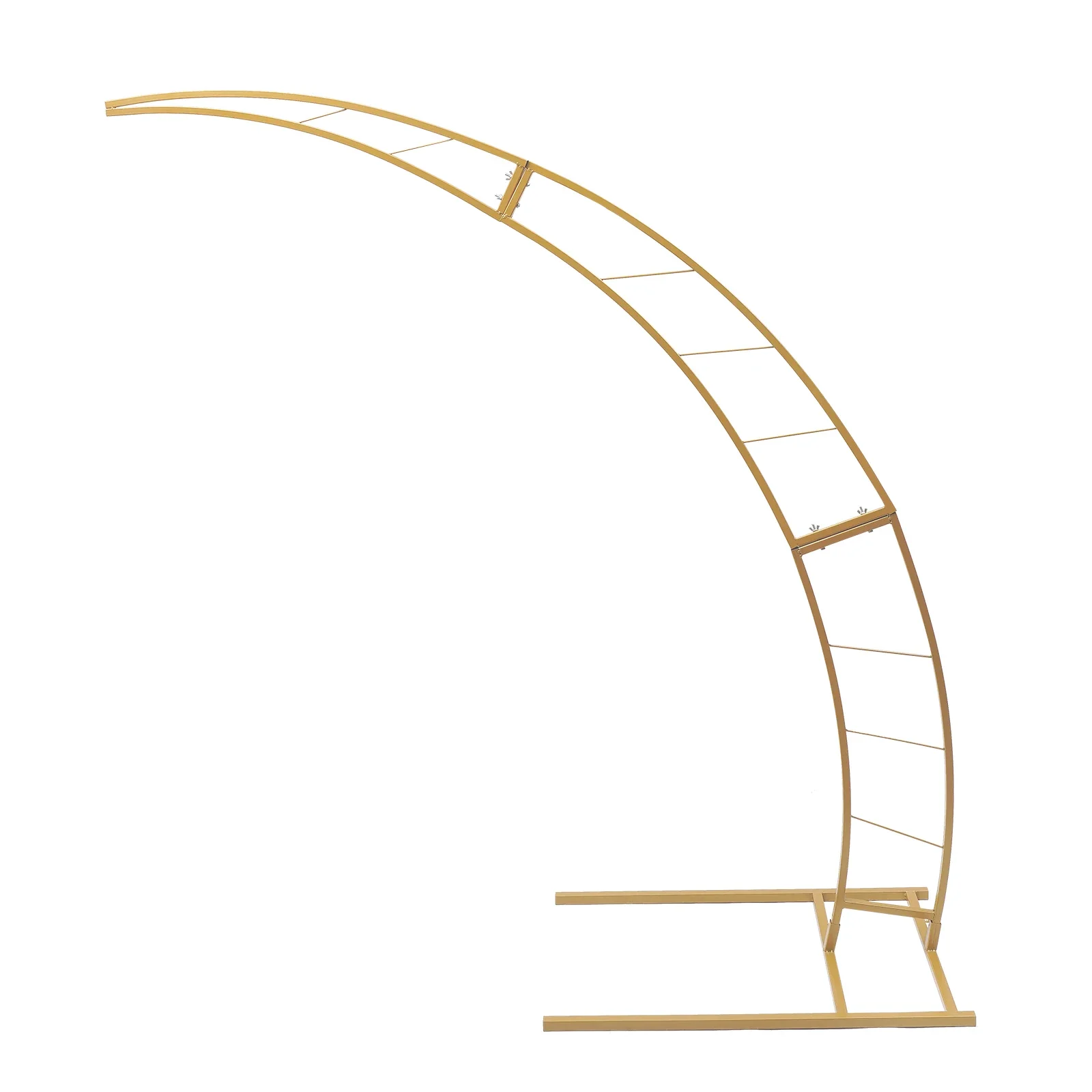 6.5ft Crescent Moon Wedding Arch Stand Curved Flower Balloon Frame Gold Metal