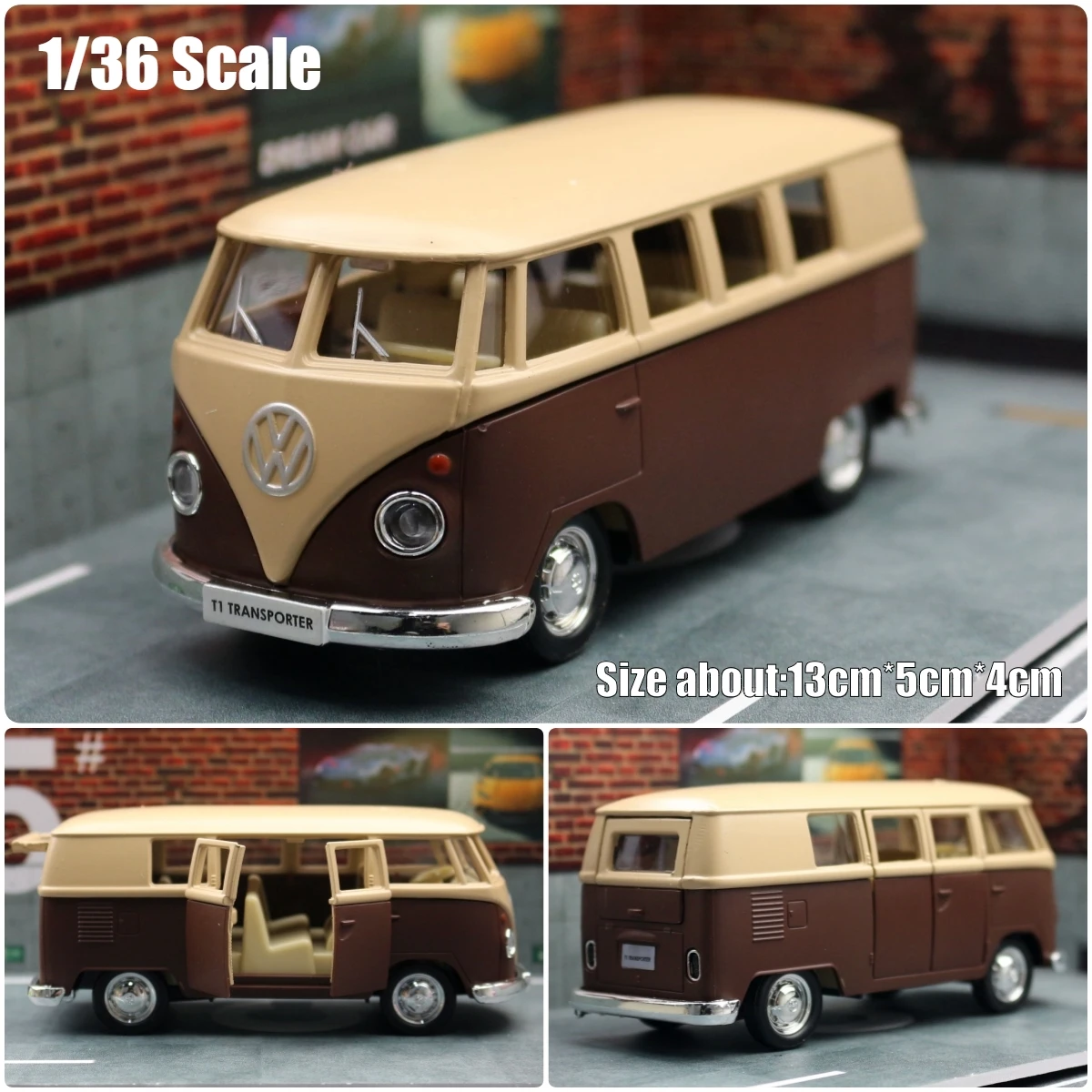 1/36 Volkswagen T1 Samba Bus Toy For Children RMZ City Classical