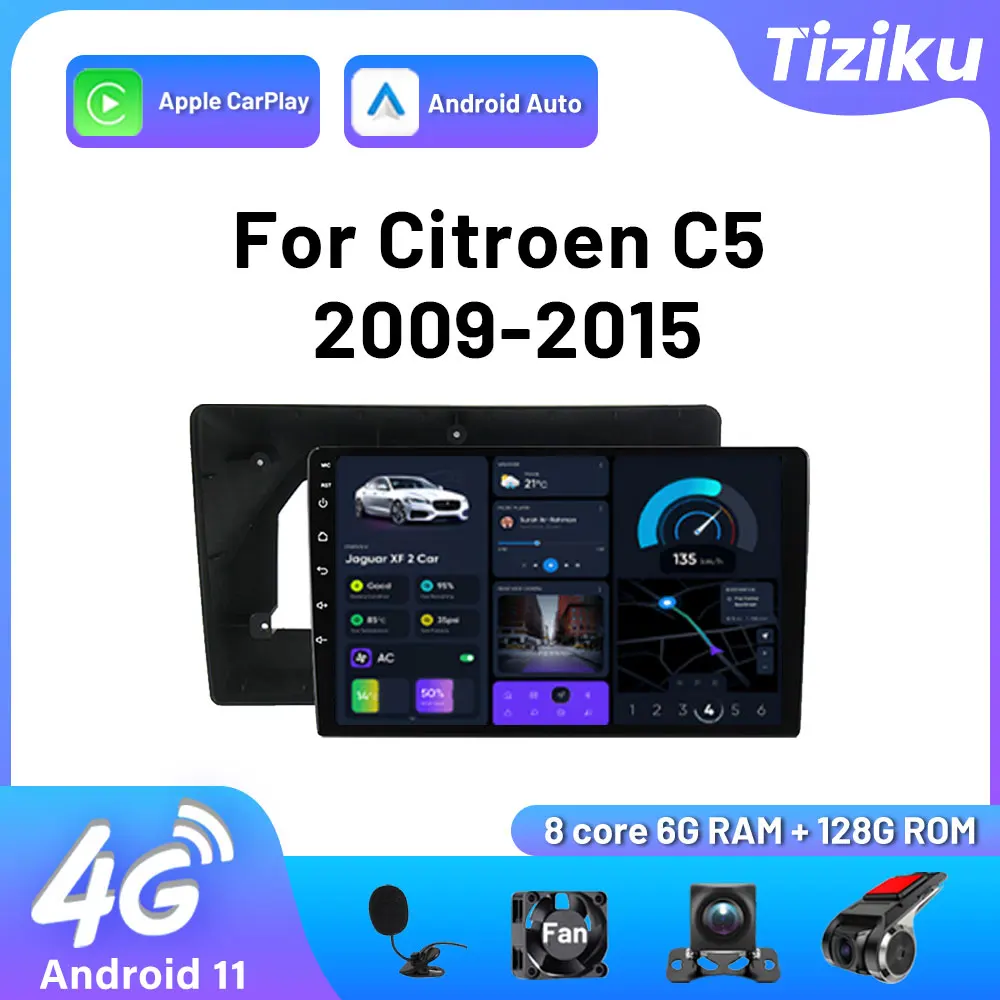 

Автомагнитола на Android 11 для Citroen C5 2009-2015 мультимедиа 4G WIFI навигация GPS Автомобильная Bluetooth 2Din DVD IPS DSP Авторадио