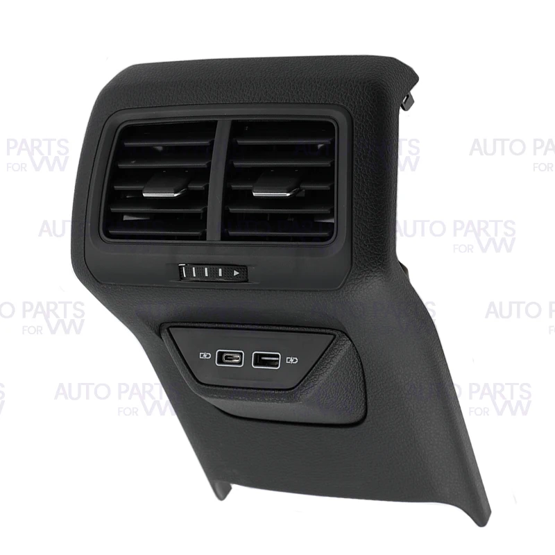For Golf 7 MK7 2013- Rear Air Outlet Vent Trim Frame Assembly Center Armrest with Double USB Charger 5GG 864 298B 82V