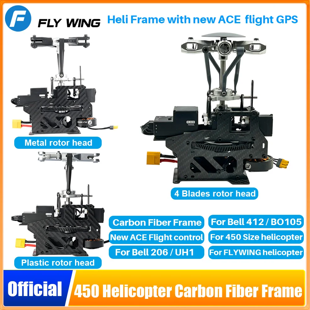 Cadre Hélicoptère RC 450 Échelle EC135 BO105 Bell 206 UH1 avec GPS