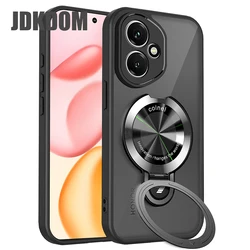 Matte Black Ring Bracket Case with Enhanced Grip for Honor X6b 5G (Black)