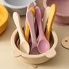 2PCS/Set Silicone Baby Utensils Food Grade Spoon Fork Eating Training Children Tableware Baby Food Accessories Children Cutlery 1