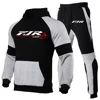 2024 FJR 1300 Motorcycle Men's Brand Fashion High Quality Fashion Color Matching Hoodie Pull Rope Sweatpants Leisure New Suit 1