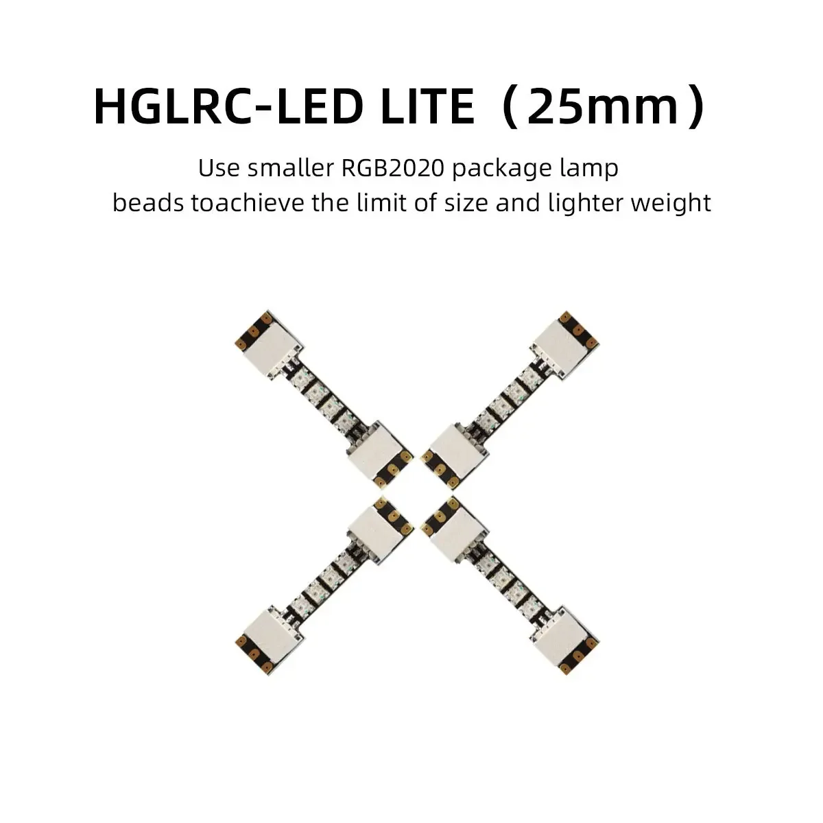 HGLRC LED MINI-контроллер с 4 светодиодами RGB2020 MINI (38 мм) / LED Lite (25 мм) thumbnail 6