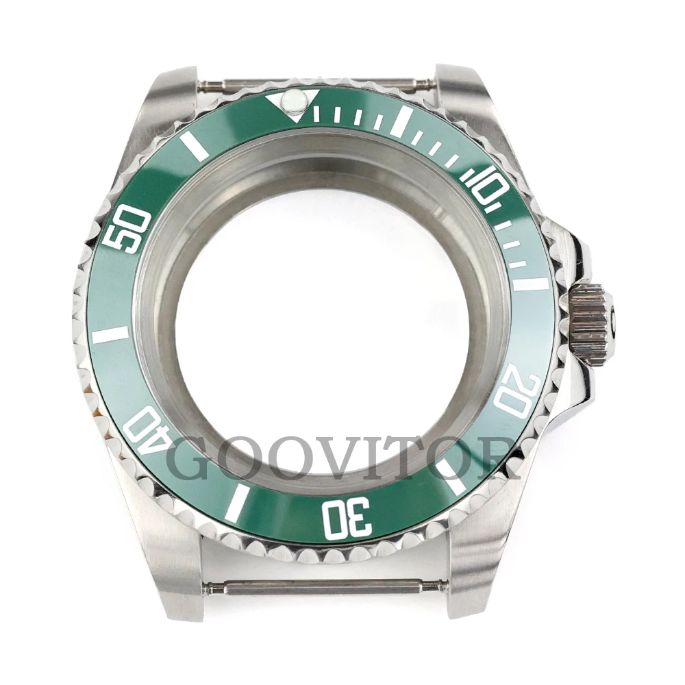 Silver 40mm Solid Stainless Steel Watch Case with Waterproof Brushed Oyster Bracelet