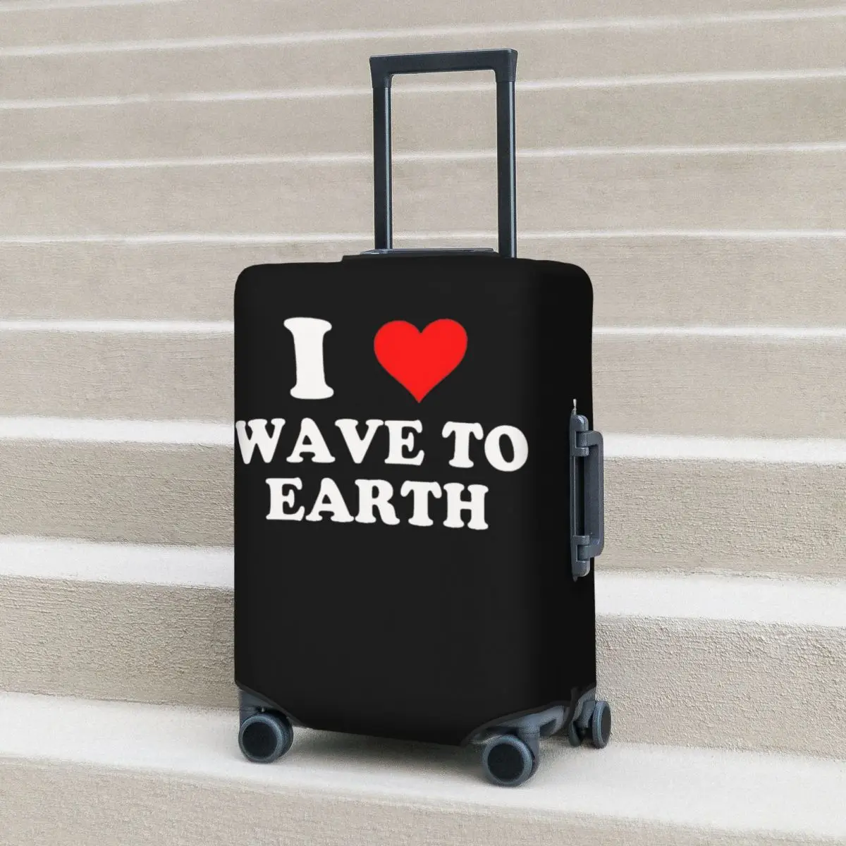 

I Love Wave To Earth Suitcase Cover Cruise Trip Vacation Fun Luggage Case Protector