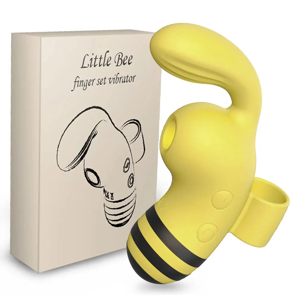 Bee Shape Sucking Vibrator Clitoris Sucker Finger Toy Masturbator Multiple Stimulation Adult Sex Toys Women