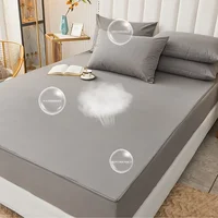 Waterproof Bed Cover Mattress Cover with Zipper 6-Sides All Inclusive Mattress Protector Anti-slip Fitted Bed Sheet Customizable 3