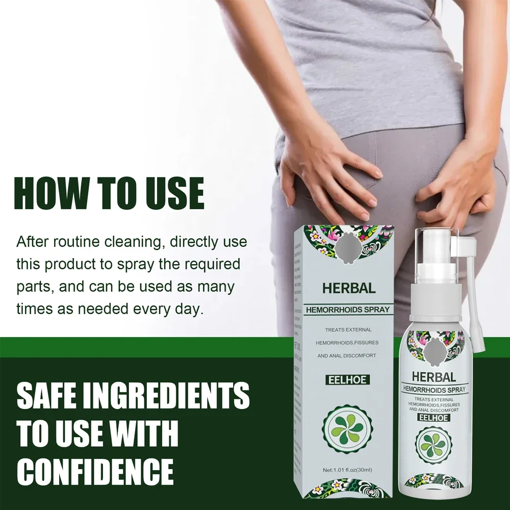 30ml Hemorrhoid Remover Spray Removal Internal Piles Natural Herbal Hemorrhoid Spray Soothing Pain