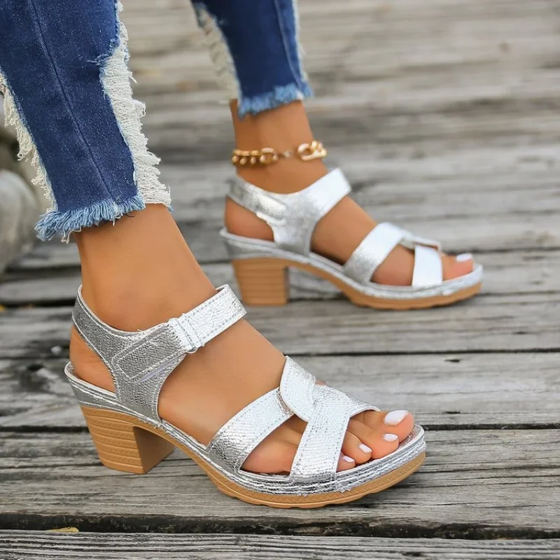Damen Offene Sandalen - Sicherheitsriemen & Rutschfeste Sohle