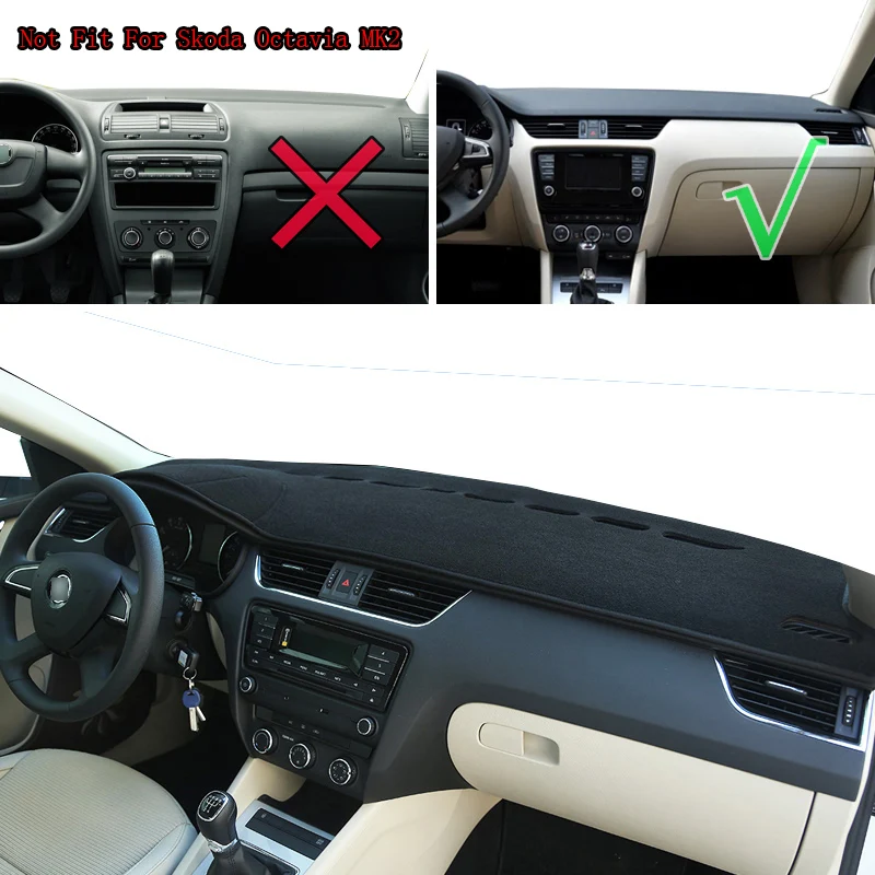 OEMASSIVE FIT FOR 2013 2014 2015 SKODA OCTAVIA MK3 A7 DASHBOARD COVER DASH MAT PAD SUN SHADE DASH BOARD COVER CARPET