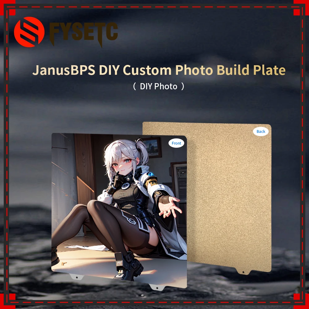 Fysetc Janus Bps-Pei Double Side Build Steel Plate Modello Fotografico Personalizzato Per Voron2.4 Ender 5 Plus Prusa Mk4 Parti Della Stampante 3D